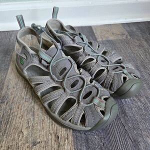 Keen Whisper Sandals Womens Size 9 Gray Turquoise Performance Waterproof Sandals